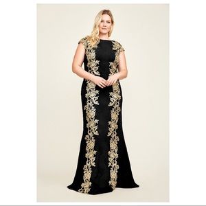 Tadashi Shoji Black and Gold Dress